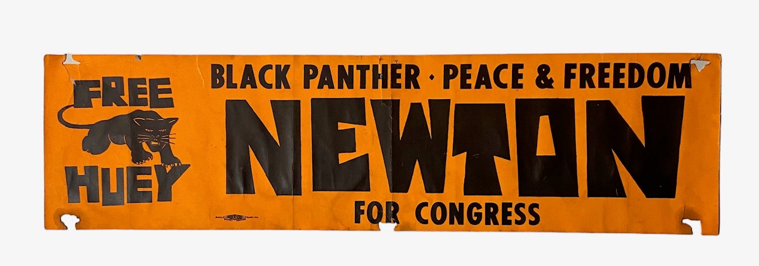 Original Newton for Congress Bumper Sticker. “Newton for Congress-Free Huey-Black Panther-Peace...