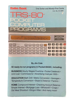 Item #1011 TRS-80 Pocket Computer Programs. Jim Cole