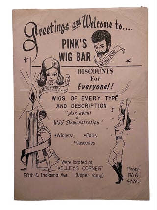 Item #1028 Late 1960s Advertisement for Pink’s Wig Bar [Philadelphia?