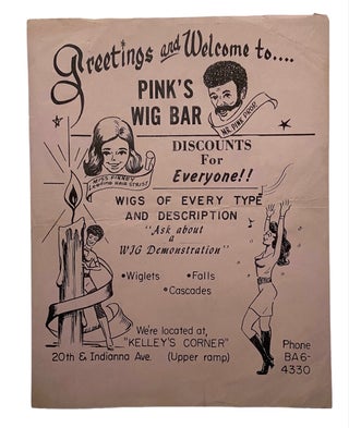 Item #1028 Late 1960s Advertisement for Pink’s Wig Bar [Philadelphia?