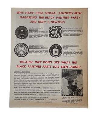 Item #1042 Late 1970s Broadside “Why Have These Federal Agencies Been Harassing The Black...