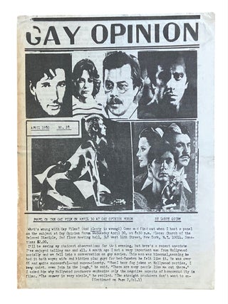 Item #1106 Gay Opinion No. 28. April 1980