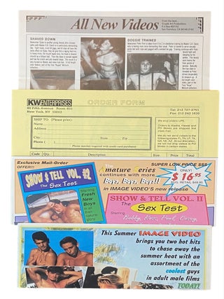 Item #1123 Collection of Advertising Flyers, Brochures, and Order Forms for gay pornographic...