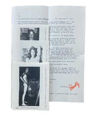 Collection of Advertising Flyers, Brochures, and Order Forms for gay pornographic films, magazines, photo sets, and sex products, ranging from 1985-1995