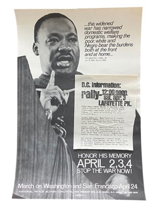 Item #1179 Honor His Memory, April 2, 3, 4, Stop the War Now! Washington, DC: National Peace...