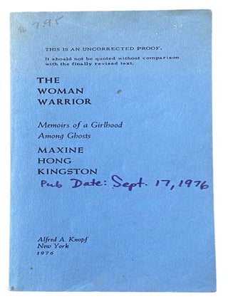 Item #1180 The Woman Warrior: Memoirs of a Girlhood Among Ghosts. Maxine Hong Kingston