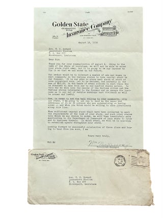 Item #1238 Promotional Material for the Golden State Insurance Company, the Largest Black-Owned...
