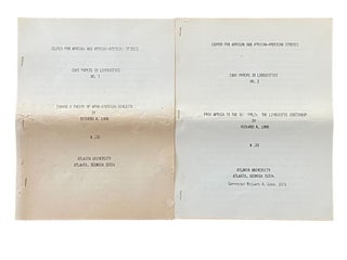 Item #1244 “Toward a Theory of Afro-American Dialects” (No. 1) and “From Africa to the New...