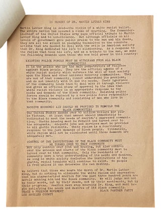 Press Release from the Peace and Freedom Movement of Los Angeles and the LA Black Panther Party for Self Defense