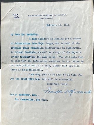 Item #1279 Original 1914 Panama Canal Photo Album with a Typed SIGNED Letter from Franklin Delano...