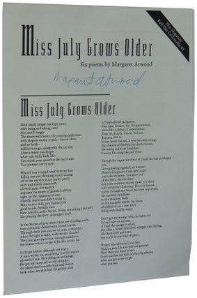 Item #173 Miss July Grows Older: Six Poems by Margaret Atwood. This Magazine Pull-Out Collectable...