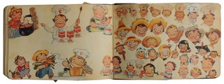 Item #243 Autograph Book with 80 pp. of magazine and newspaper images of Campbell Soup Kids c....