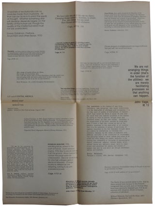 Item #311 A lecture by John Cage. Saturday, February 27, 1988. Crowell Concert Hall, Center for...