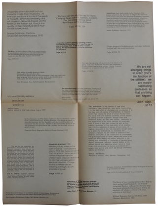Item #311 A lecture by John Cage. Saturday, February 27, 1988. Crowell Concert Hall, Center for...