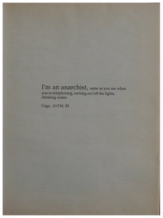 A lecture by John Cage. Saturday, February 27, 1988. Crowell Concert Hall, Center for the Arts. Wesleyan University