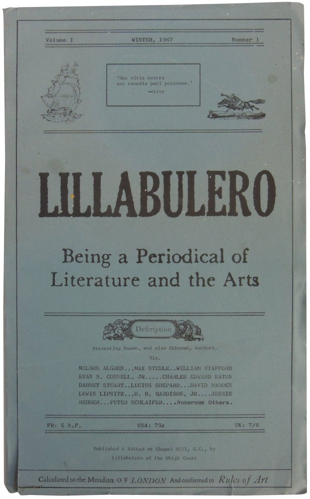 Item #330 Lillabulero: Being a Periodical of Literature and the Arts. Volume I, Number 1. Ed. Russell Banks.