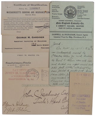Item #374 1910-1925 Collection of Attorney and Insurance Correspondence, Providence, Rhode Island