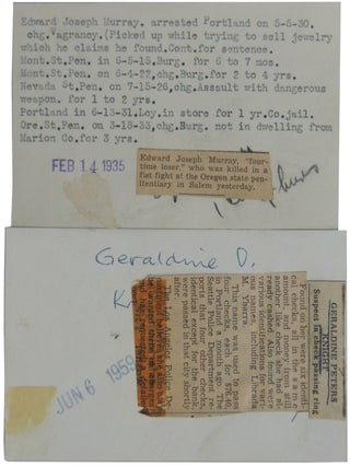 Two (2) Portland, Oregon Mug Shots, 1935 and 1959