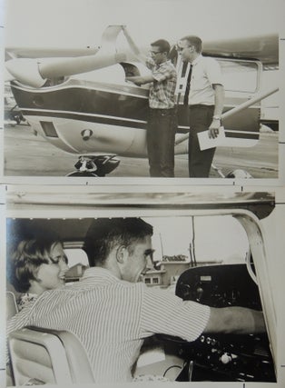 Item #507 Seven (7) Black & White Press Photographs of Airplanes and Inspectors/Pilots(?) from...