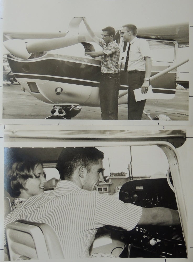 Item #507 Seven (7) Black & White Press Photographs of Airplanes and Inspectors/Pilots(?) from the 1950s