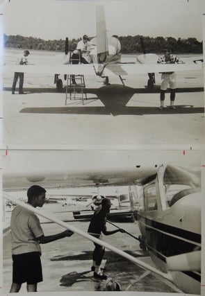 Seven (7) Black & White Press Photographs of Airplanes and Inspectors/Pilots(?) from the 1950s
