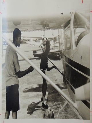 Seven (7) Black & White Press Photographs of Airplanes and Inspectors/Pilots(?) from the 1950s