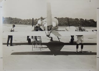 Seven (7) Black & White Press Photographs of Airplanes and Inspectors/Pilots(?) from the 1950s