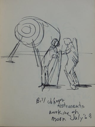 Sketch Book of NASA Employee from 1950s & 1960s with 15 pages of drawings depicting the Lunar Landing