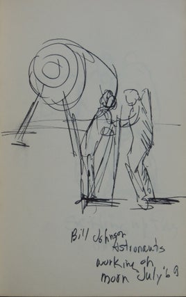 Sketch Book of NASA Employee from 1950s & 1960s with 15 pages of drawings depicting the Lunar Landing