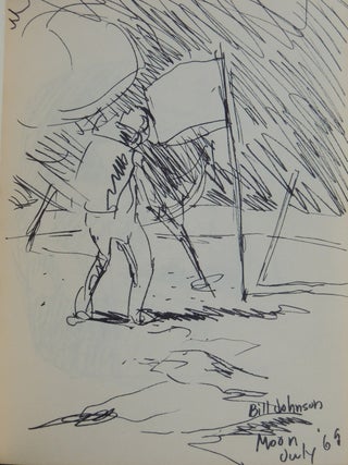 Sketch Book of NASA Employee from 1950s & 1960s with 15 pages of drawings depicting the Lunar Landing