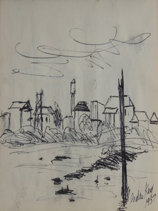 Sketch Book of NASA Employee from 1950s & 1960s with 15 pages of drawings depicting the Lunar Landing