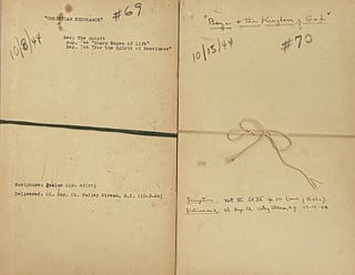 Approximately 56 complete sermons delivered between 1940-1944 by Rev. Loyde O. Aukerman mostly at his parish at Olivet Baptist Church in Valley Stream, NY
