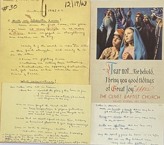 Approximately 56 complete sermons delivered between 1940-1944 by Rev. Loyde O. Aukerman mostly at his parish at Olivet Baptist Church in Valley Stream, NY