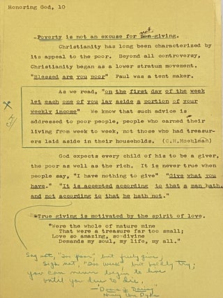 Approximately 56 complete sermons delivered between 1940-1944 by Rev. Loyde O. Aukerman mostly at his parish at Olivet Baptist Church in Valley Stream, NY