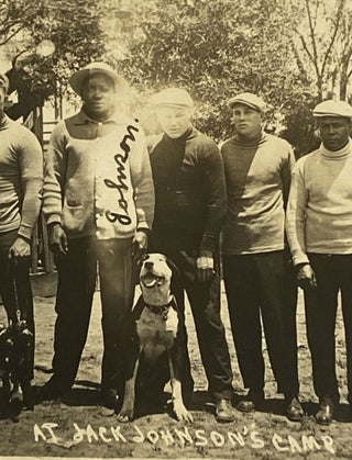 1912 Real Photo Postcard of first African American boxing Champion Jack Johnson