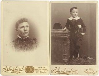 Item #653 2 Cabinet Cards of Unidentified Child and Woman from Shepherd Photo Co. of St. Paul,...