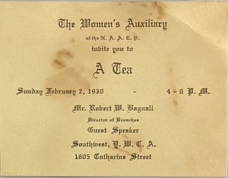 Item #669 Mailing Envelope and Invitation for The Women’s Auxiliary of the NAACP Tea in...