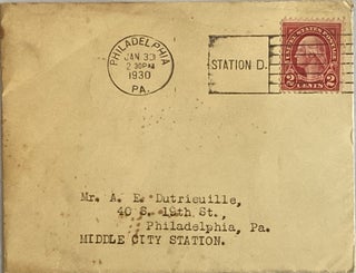 Mailing Envelope and Invitation for The Women’s Auxiliary of the NAACP Tea in Philadelphia