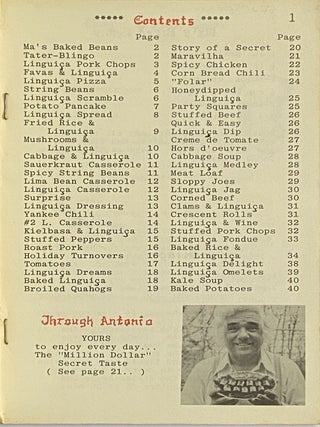 Antonio's Prize Winning Recipes for Gourmet Chefs; Continental Linguica Cook Book