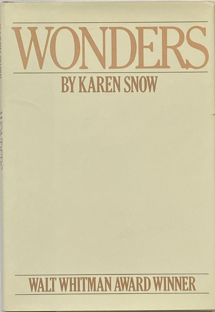 Item #732 Wonders. Karen Snow.