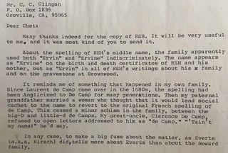 L. Sprague de Camp TLS with Wonderful Content on Robert E. Howard