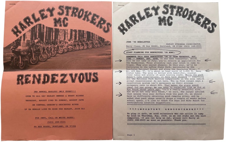 Item #819 Harley Strokers Gay Motorcycle Club Newsletters