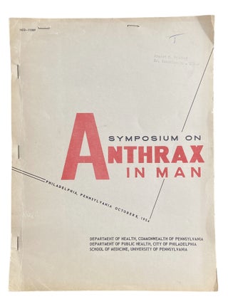 Item #904 Symposium on Anthrax in Man