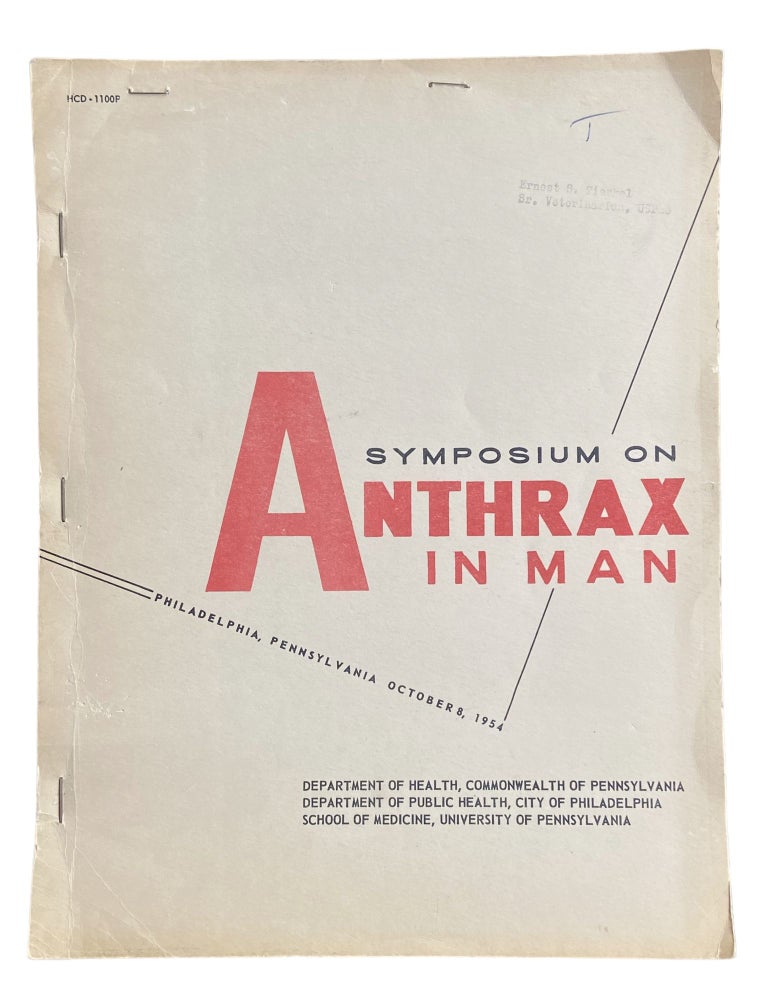 Item #904 Symposium on Anthrax in Man