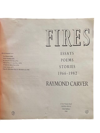 Fires: Essays, Poems, Stories, 1966-1982