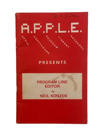 Item #978 A.P.P.L.E. (Apple Puget Sound Program Library Exchange) Presents Program Line Editor....